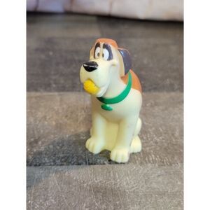 Rubber brown white dog tennis ball 1995 toy figure